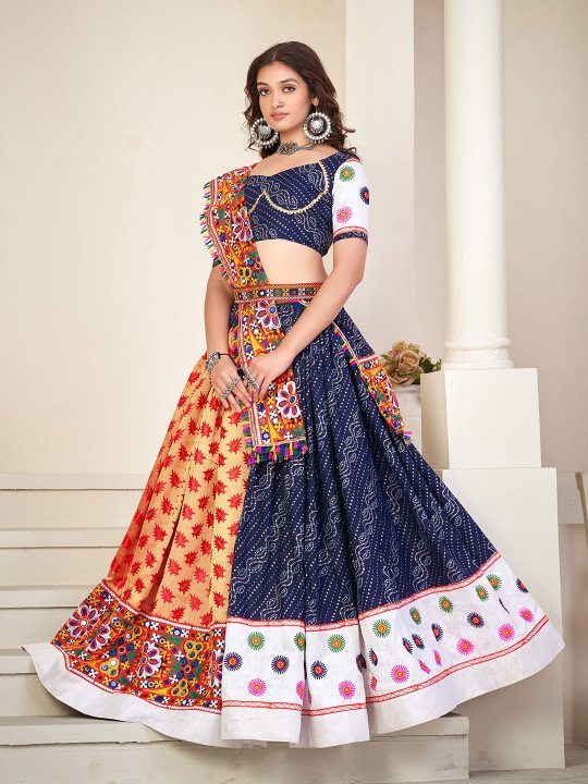 Embroidered Semi-Stitched Lehenga & Unstitched Blouse With Dupatta 3