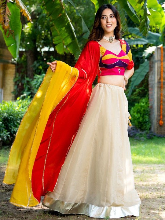 Embroidered Ready to Wear Lehenga & Blouse With Dupatta 3