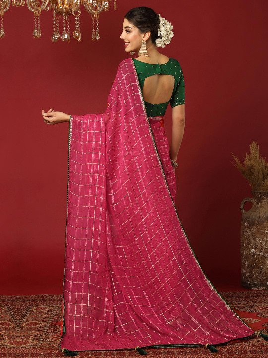 Woven Design Zari Georgette Saree 2