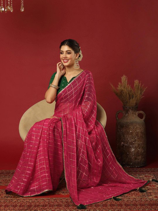 Woven Design Zari Georgette Saree 3
