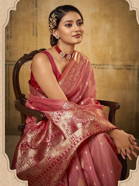 Ethnic Motifs Woven Design Zari Banarasi Saree 3
